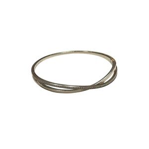 PANDORA Bracelet Sterling Silver Entwined Bangle Clear Cubic Zirconia Like new